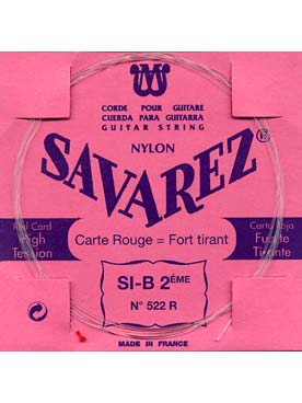 Illustration de CORDES SAVAREZ Carte Rouge (fort tirant) - 2e (si)