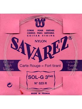 Illustration de CORDES SAVAREZ Carte Rouge (fort tirant) - 3e (sol)