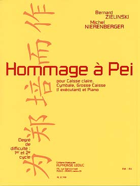 Illustration de Hommage à Pei pour caisse claire, grosse caisse, cymbale et piano
