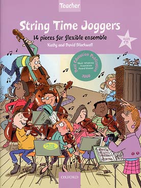 Illustration de String time joggers : 14 pièces pour ensemble flexible de cordes avec piano - "Teacher" : conducteur + CD play-along avec partie séparée de piano