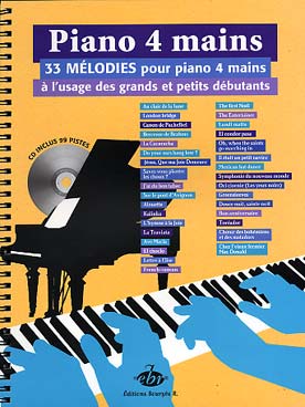 Illustration de PIANO 4 MAINS : 33 MELODIES à l'usage  des grands et petits débutants