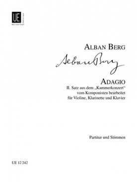 Illustration de Adagio, 2e mouvement from chamber concerto pou violon, clarinette et piano