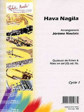 Illustration de HAVA NAGILA, tr. Naulais pour quatuor de flûtes et flûte en sol