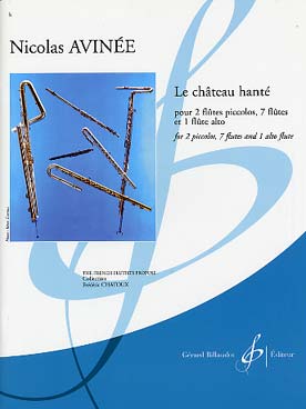 Illustration de Le Château hanté pour 2 flûtes piccolo, 7 flûtes et 1 flûte alto, niveaux de difficulté de 1 à 5 selon les parties