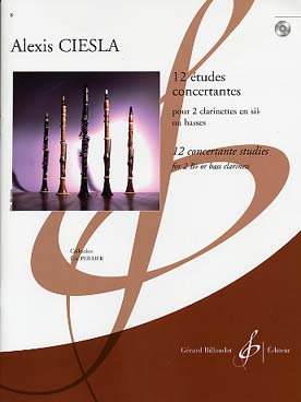 Illustration de 12 Études concertantes (clarinettes en si b ou basses) avec CD play-along