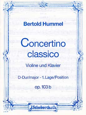 Illustration de Concertino classico en ré M Op. 103 b pour violon et clavier