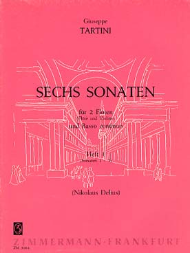 Illustration de 6 Sonates pour 2 flûtes (ou flûte et violon) et basse continue - Vol. 1 : Sonates 1 à 3