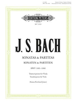 Illustration de 6 Sonates et partitas BWV 1001 à 1006 pour violon, tr. pour alto - éd. Peters