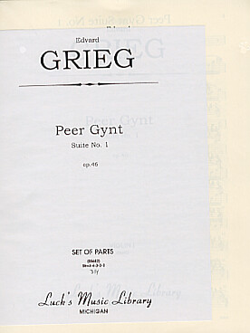Illustration de Peer Gynt op. 46/1 (2+1, 2, 2, 2 - 4, 2, 3, 1, timp, perc,  str)