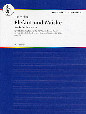 Illustration de L'Éléphant et la mouche pour flûte piccolo (ou trompette), trombone et  piano