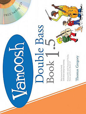 Illustration de Vamoosh double bass compatible avec versions alto, violon et cello pour jouer en solo, duo ou trio - Book 1.5