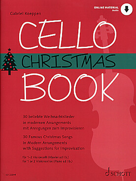 Illustration de CELLO CHRISTMAS BOOK : 30 famous Christmas songs in modern arrangements pour 1 ou 2 violoncelles et piano
