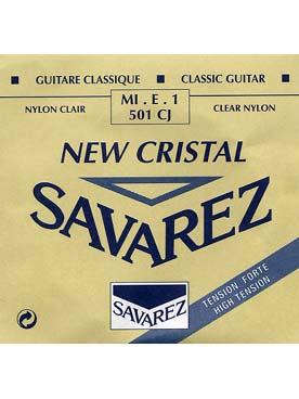 Illustration de CORDES SAVAREZ HT new cristal bleue (tension forte) - 1re (mi aiguë)  