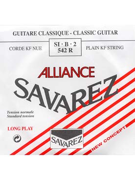 Illustration de CORDES SAVAREZ Alliance rouge (tension normale) - 2e (si)