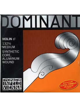 Illustration de Thomastik Dominant - calibre medium - 3e (ré) violon 1/2 - Nylon filé alu