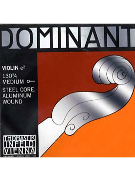 Illustration de Thomastik Dominant - calibre medium - 1re (mi) violon 3/4 - Nylon filé alu