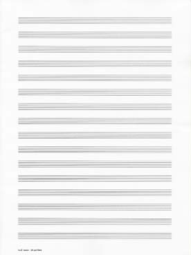 Illustration de PAPIER MUSIQUE Lot de 6 feuilles doubles format in 4 raisin 23 x 30 - 16 portées