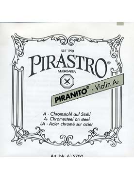 Illustration de Pirastro Piranito (calibre medium) - 2e (la) acier chromé à boule