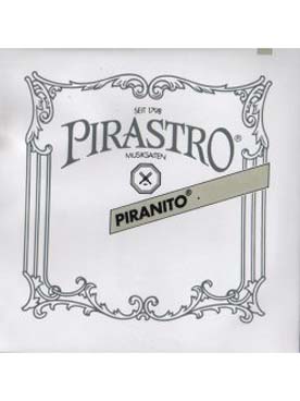 Illustration de Pirastro Piranito 3/4 - 1/2 (medium) Jeu complet (avec mi à boule et la en acier chromé)