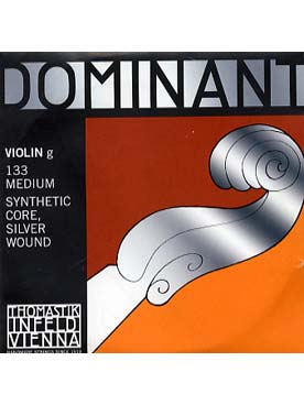Illustration de Thomastik Dominant - calibre medium - 4e (sol) violon 4/4 -Nylon filé argent à boule