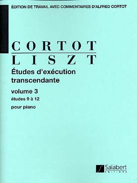 Illustration de 12 Études d'exécution transcendante  - éd. Salabert, rév. Cortot Vol. 3 (9-12