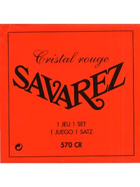 Illustration de CORDES SAVAREZ Cristal rouge (tension normale) - Jeu complet : 3 aiguës Cristal rouge, 3 basses rouge