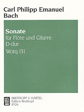 Illustration de Sonate en ré M Wq 131 flûte et b. c. (flûte traversière)