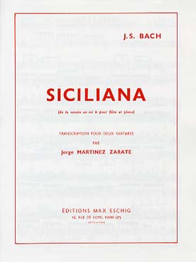 Illustration de Sicilienne de la sonate en mi b M pour flûte et clavecin
