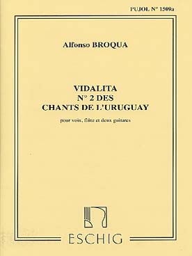 Illustration de Chants de l'Uruguay pour voix moyenne, pour 2 guitares et flûte : Vidalita