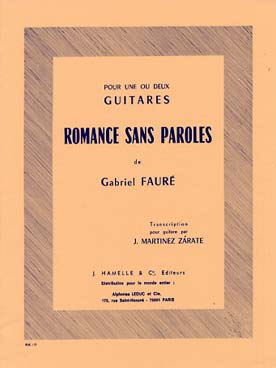 Illustration de Romance sans paroles op. 17 N° 3 pour 1 ou 2 guitares (Martinez-Zarate)