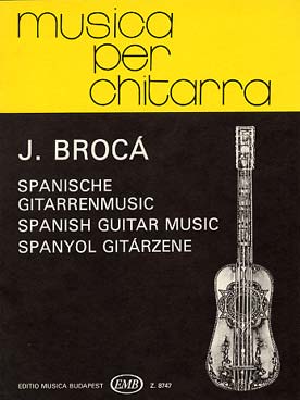 Illustration broca musique espagnole pour guitare