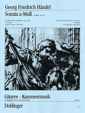 Illustration de Sonate op. 1/4 pour flûte à bec alto - éd. Doblinger (tr. Scheit)