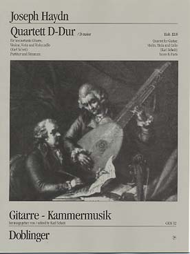 Illustration de Quatuor en ré M Hob. III:8 pour guitare concertante, violon, alto et violoncelle