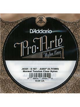 Illustration de CORDES D'ADDARIO J 45 (tirant normal) - 1re (mi aiguë)