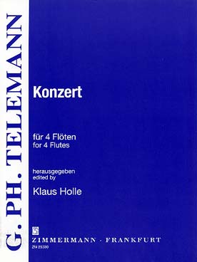 Illustration de Concerto pour 4 flûtes sans basse (tr. K. Holle du concerto pour 4 violons en  sol M)
