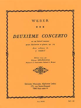 Illustration de Concerto N° 2 op. 74 en mi b M - éd. Leduc (Delécluse, cadences Ibert)