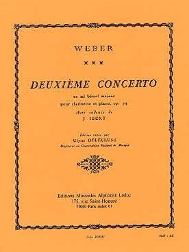 Illustration de Concerto N° 2 op. 74 en mi b M - éd. Leduc (Delécluse, cadences Ibert)
