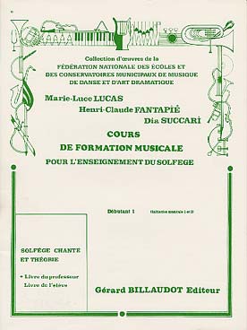 Illustration de Cours de Formation Musicale - Solfège chanté et théorie - D 1 (IM 1/2) : Livre du professeur