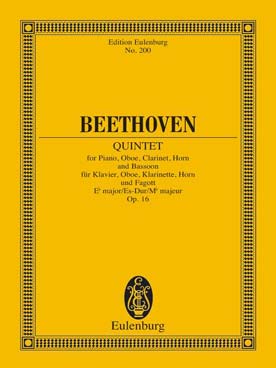 Illustration de Quintette op. 16 en mi b M pour piano, hautbois, clarinette, cor et basson