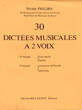Illustration de 30 Dictées musicales à 2 voix - Vol. 1 : très facile, facile