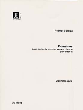 Illustration de Domaines pour clarinette avec ou sans orchestre, version clarinette solo