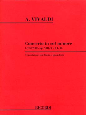 Illustration de Les 4 Saisons op. 8, tr. flûte et piano - N° 2 : "L'été" RV 315 en sol m