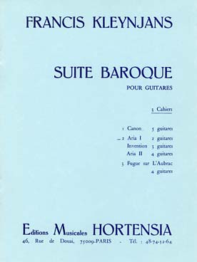 Illustration de Suite baroque Cahier 2 : Aria I (2 guitares), Inven- tion (3 guitares), Aria II (4 guitares)