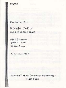 Illustration de Rondo en do M de la sonate op. 22 (tr. Blass pour 4 guitares)