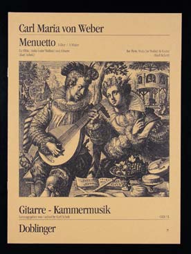Illustration de Menuet en la M pour flûte, alto (ou violon) et guitare