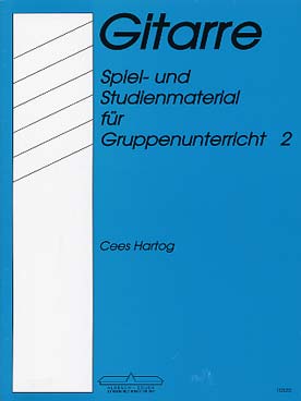 Illustration de Méthode de guitare en groupe (Spiel- und Studienmaterial für Gruppenunterricht), duos et trios, texte allemand - Vol. 2