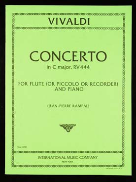 Illustration de Concerto RV 444 F. VI N° 5 en do M pour flûte piccolo (flûte à bec)