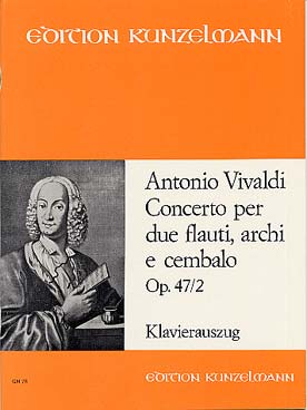 Illustration de Concerto op. 47/2 en do M pour 2 flûtes, cordes et clavecin, réd. piano