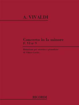 Illustration de Concerto RV 445 F. VI N° 9 en la m pour flûte piccolo et orchestre, réd. piano - éd. Ricordi