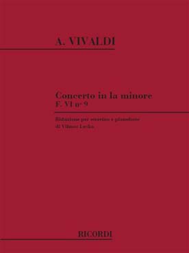 Illustration de Concerto RV 445 F. VI N° 9 en la m pour flûte piccolo et orchestre, réd. piano - éd. Ricordi